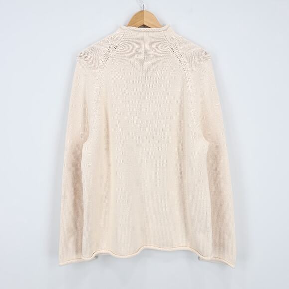 NWT J.Crew 1988 Roll Neck Relaxed Fit Sweater 100% Cotton Mountain White Large - Picture 4 of 9